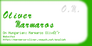 oliver marmaros business card